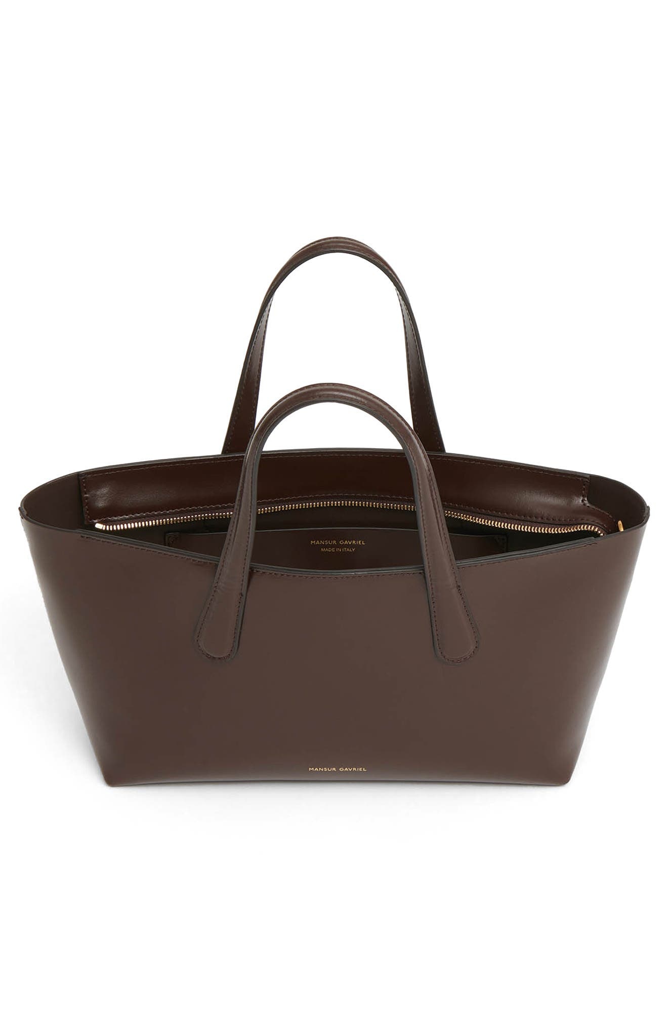 Mansur Gavriel Mini Everyday Leather Tote in Chocolate/Warm Grey at Nordstrom - 4