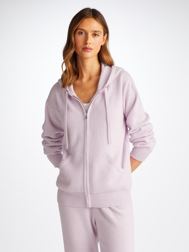Derek Rose Women's Hoodie Daphne Cashmere Lilac outlook