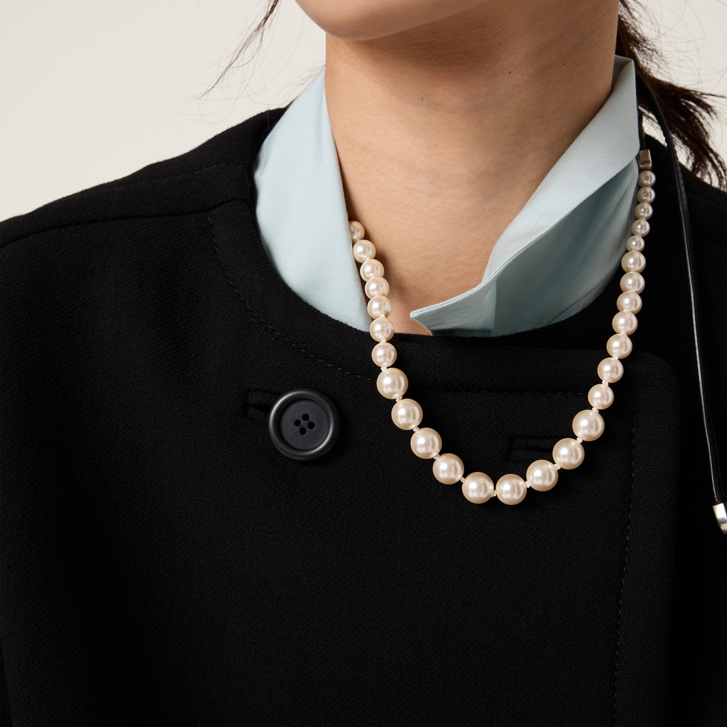 Leather and glass bead necklace - 2