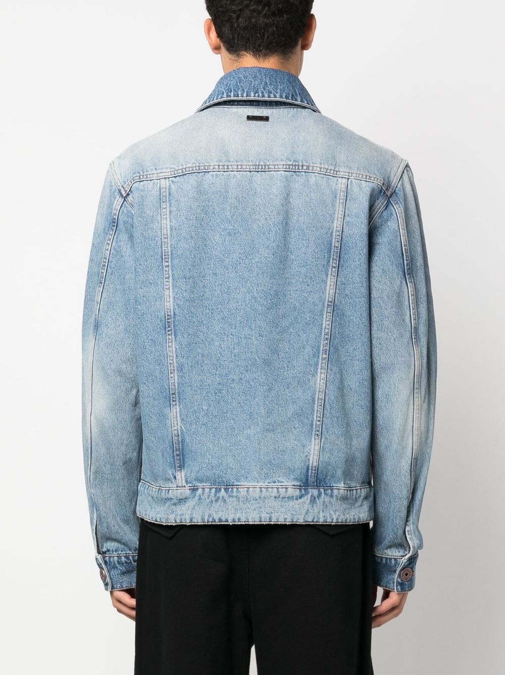 faded-effect denim jacket - 4