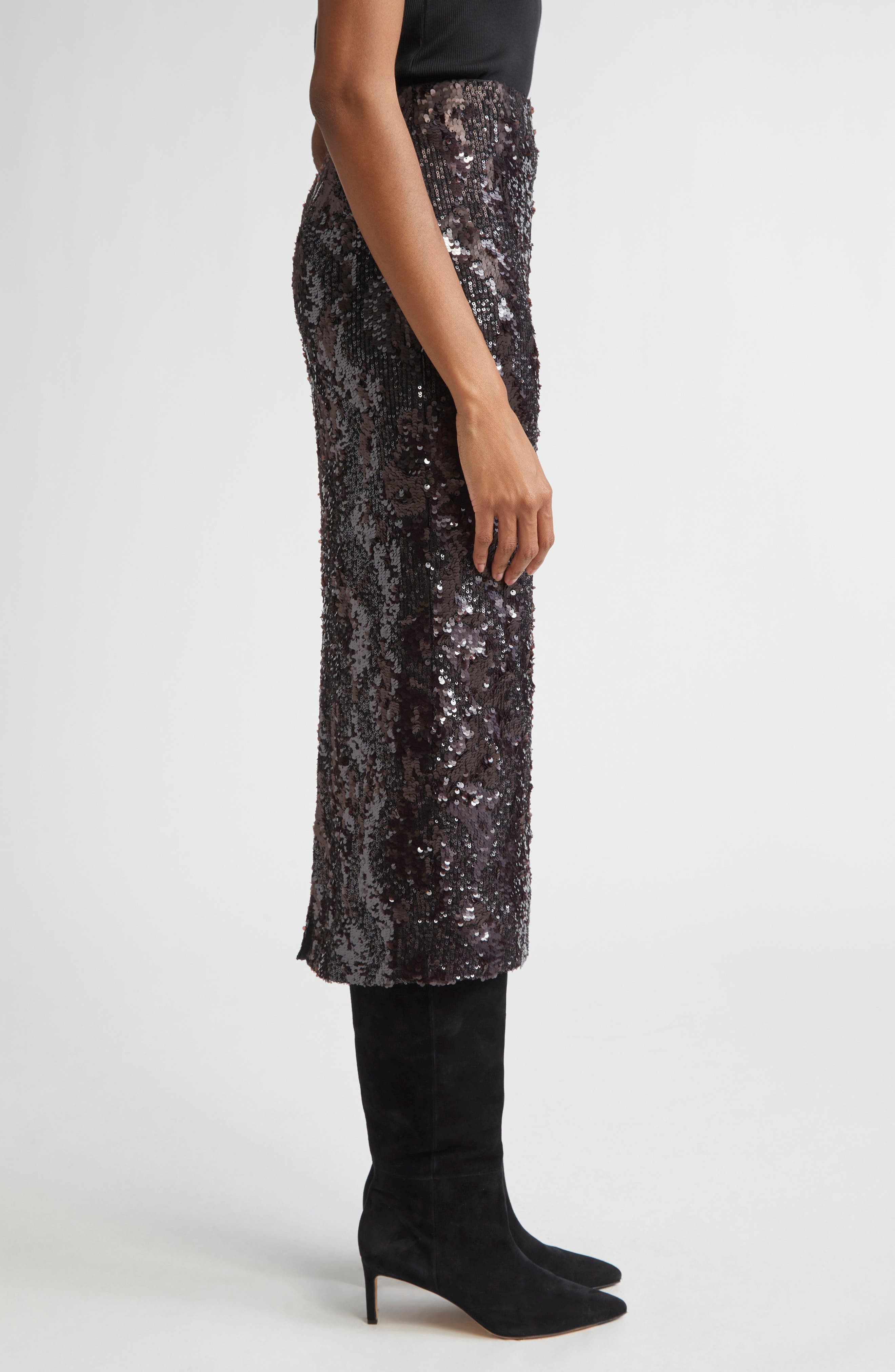 Veronica Beard Koa Sequin Skirt in Dark Currant at Nordstrom - 3