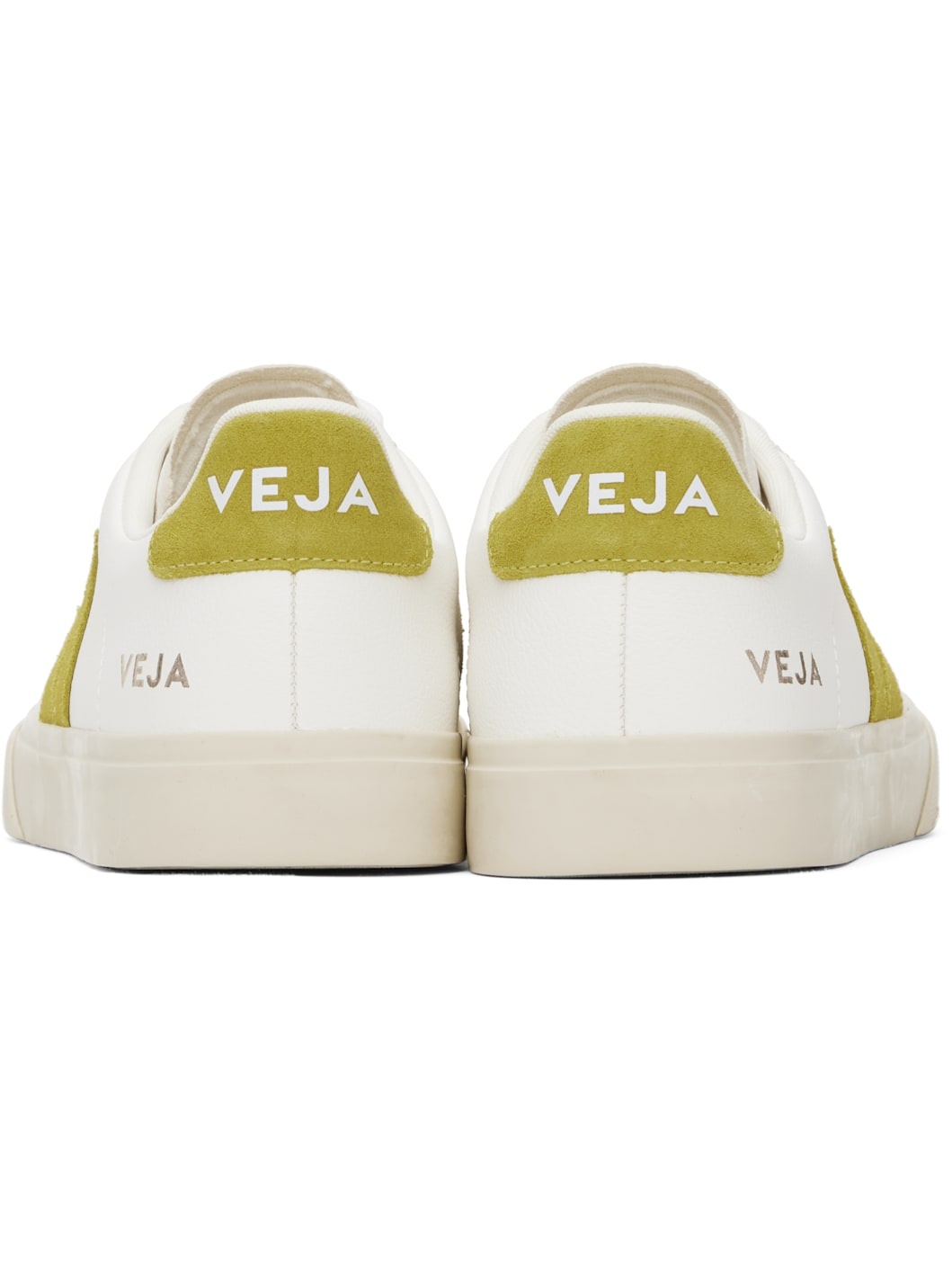 White & Yellow Campo Leather Sneakers - 2