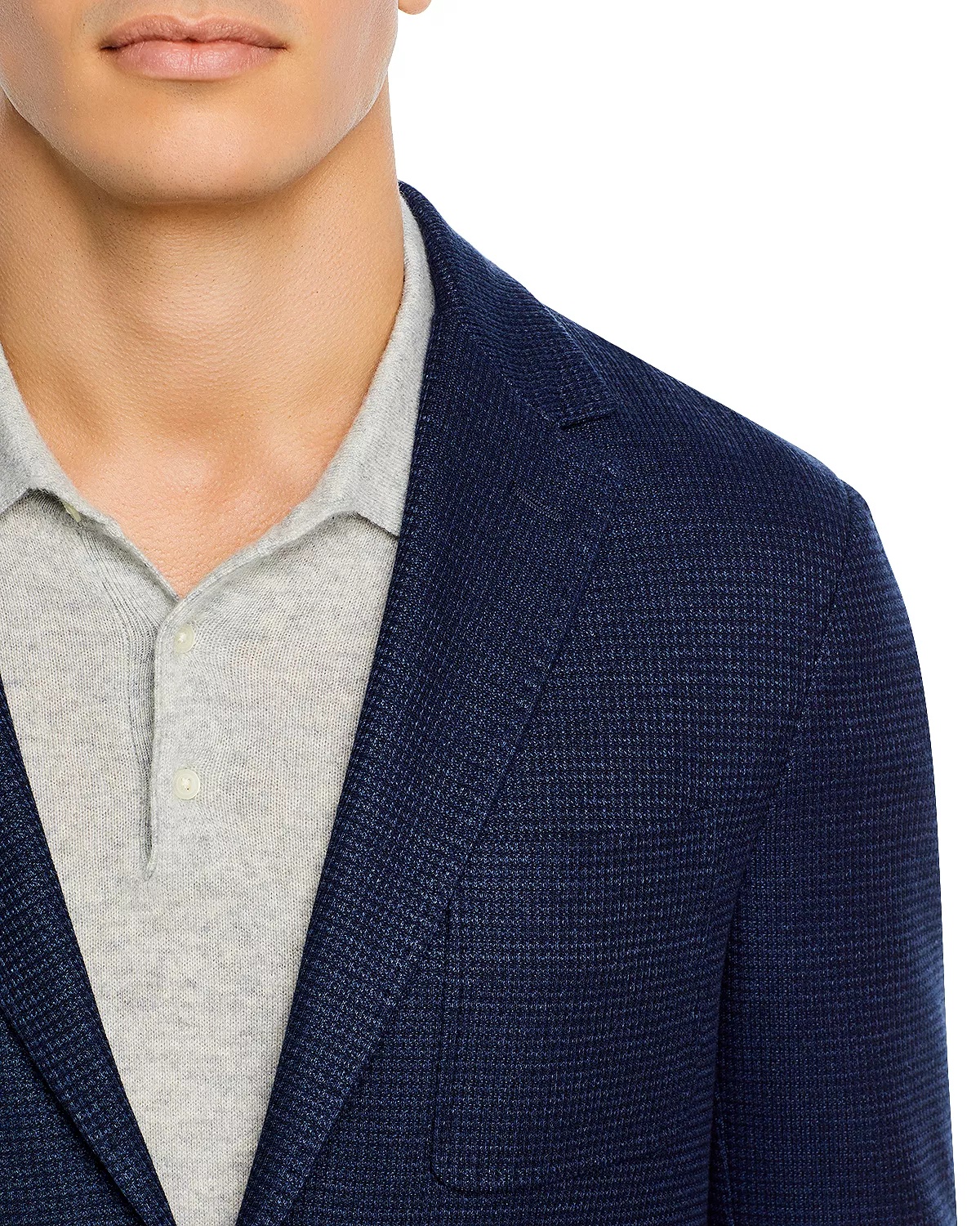 Cotton & Linen Textured Jersey Regular Fit Sport Coat - 7