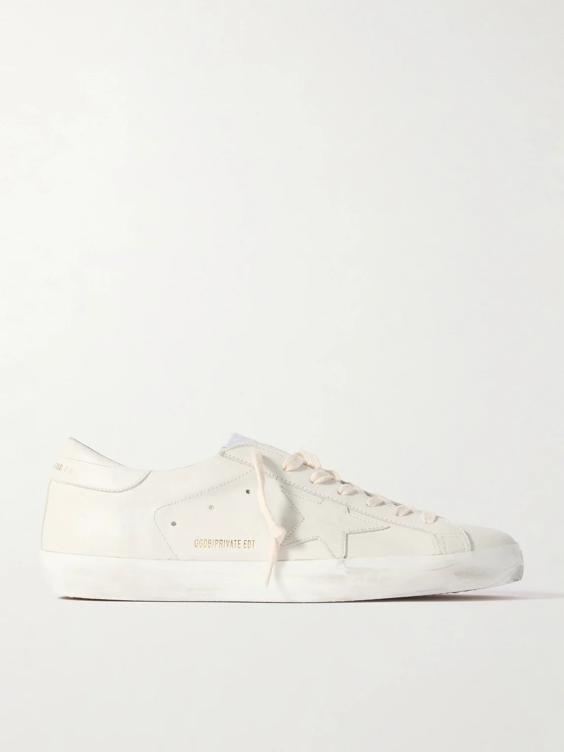 Super-Star Distressed Leather Sneakers - 1