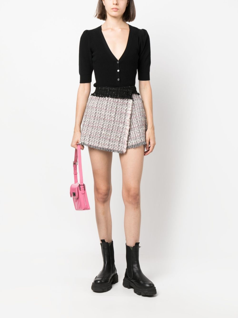 wrap-front tweed skorts - 2