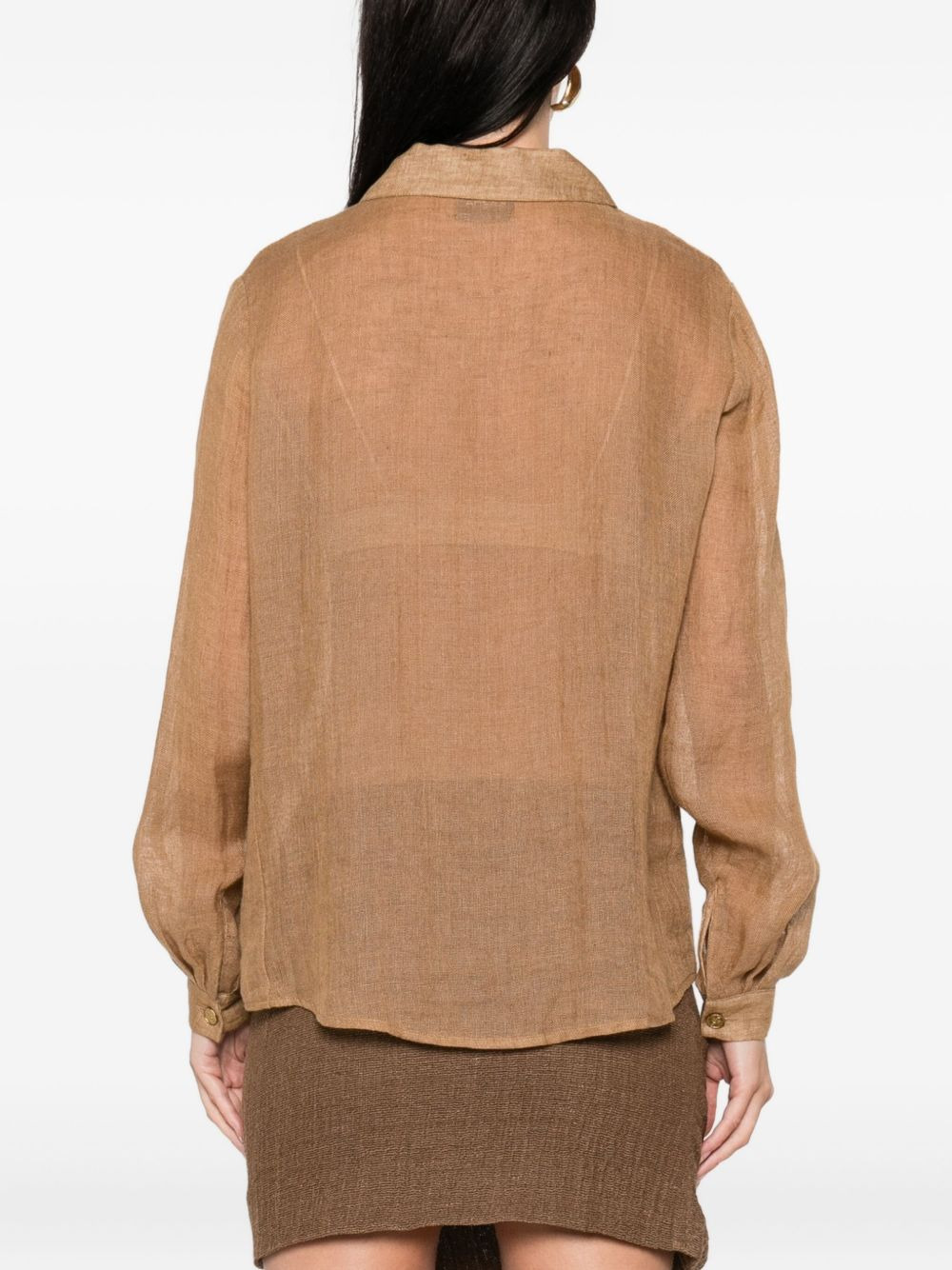 button-down linen shirt - 4
