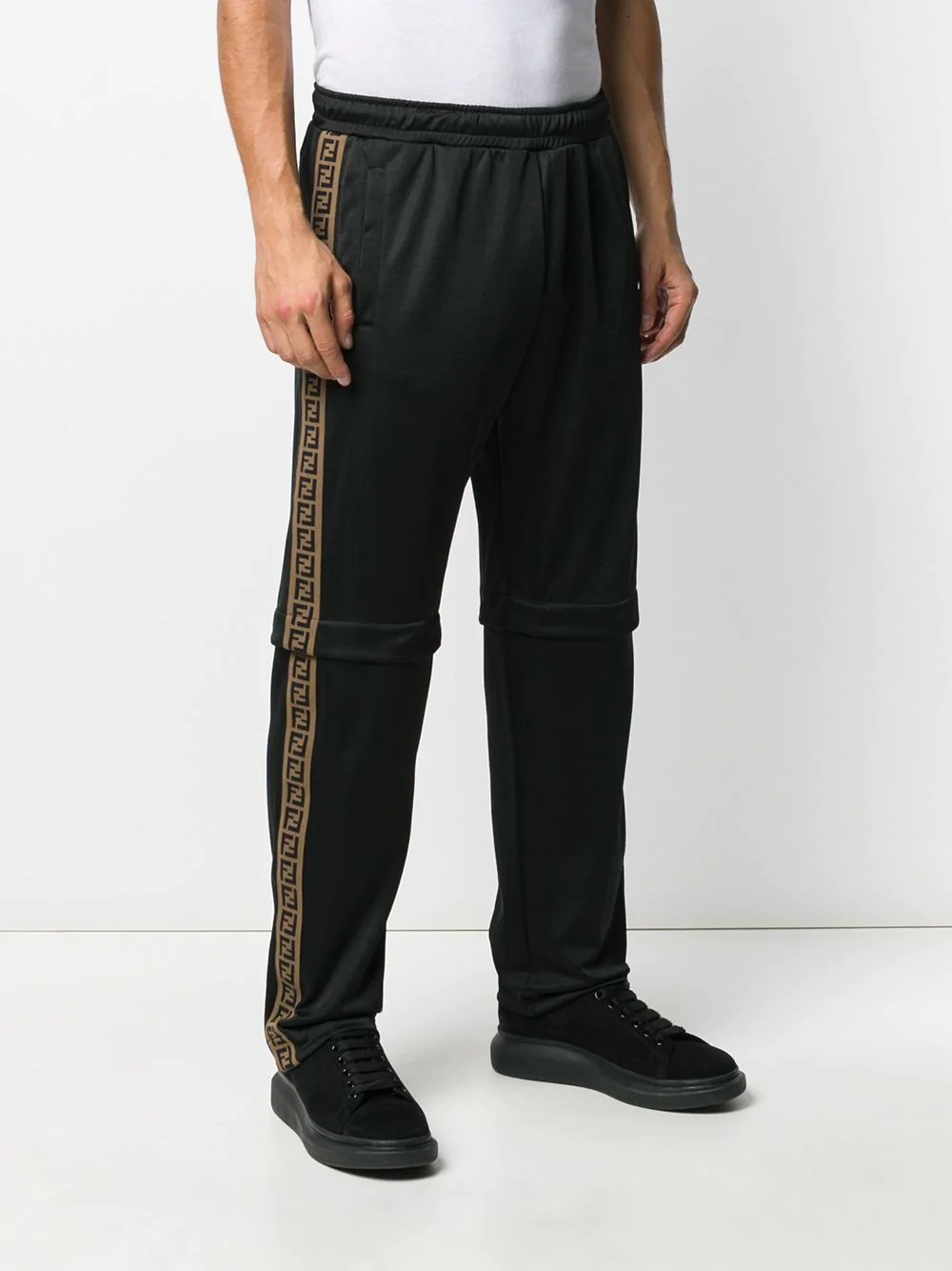 logo-stripe detachable-leg trousers - 3