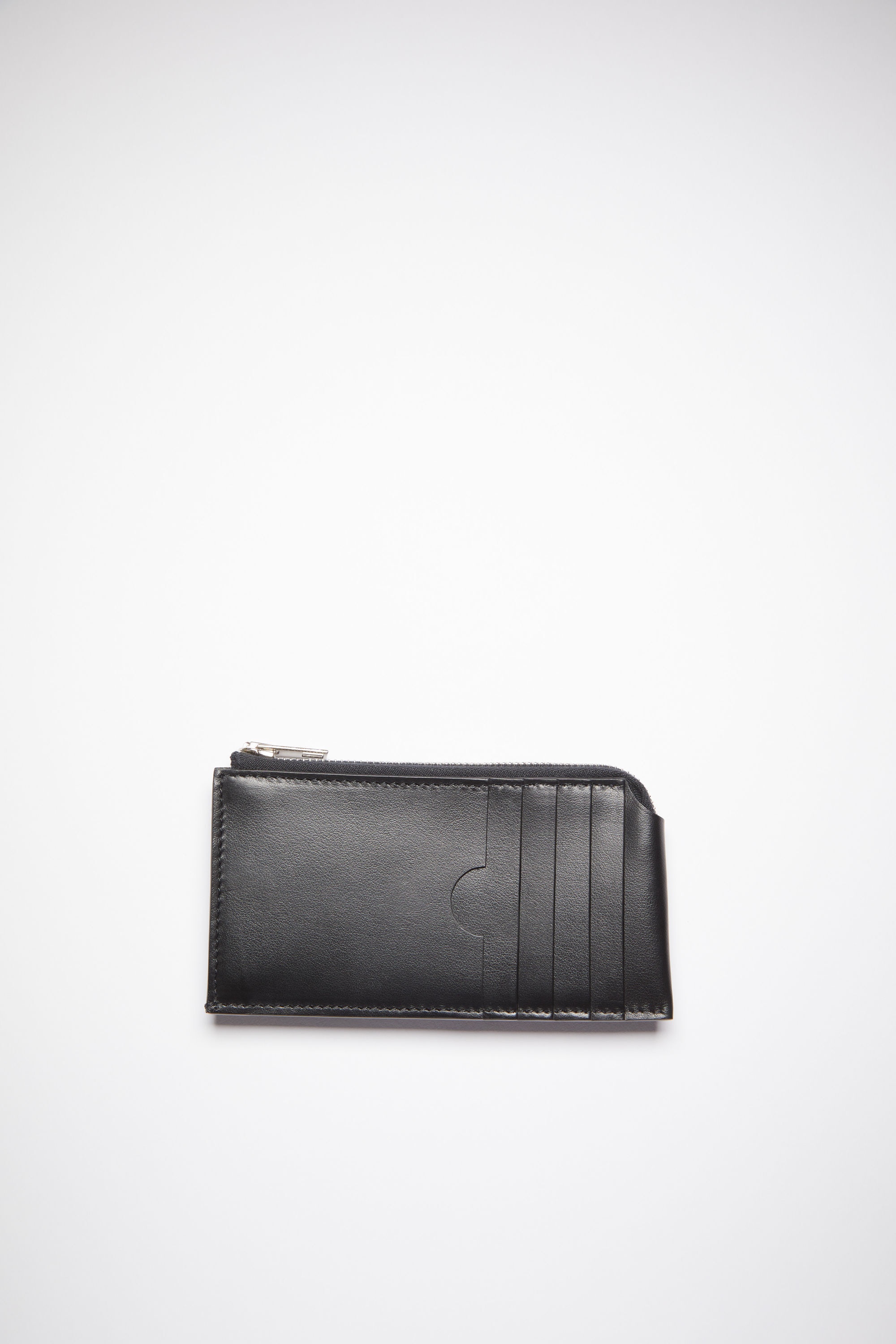 Leather zip wallet - Black - 3