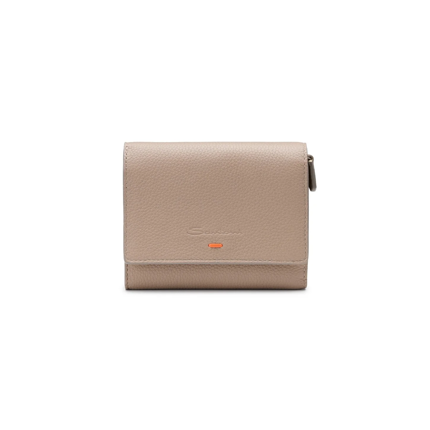 Dove grey tumbled leather wallet - 1
