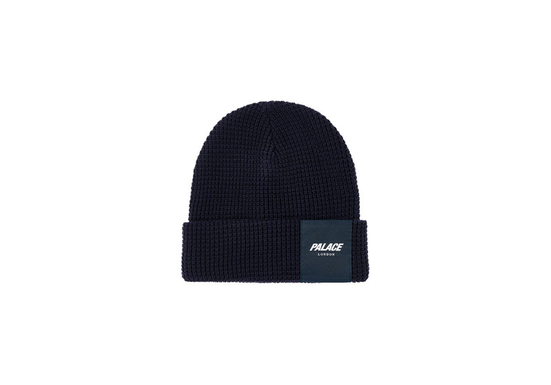 PALACE LONDON WAFFLE BEANIE NAVY - 1