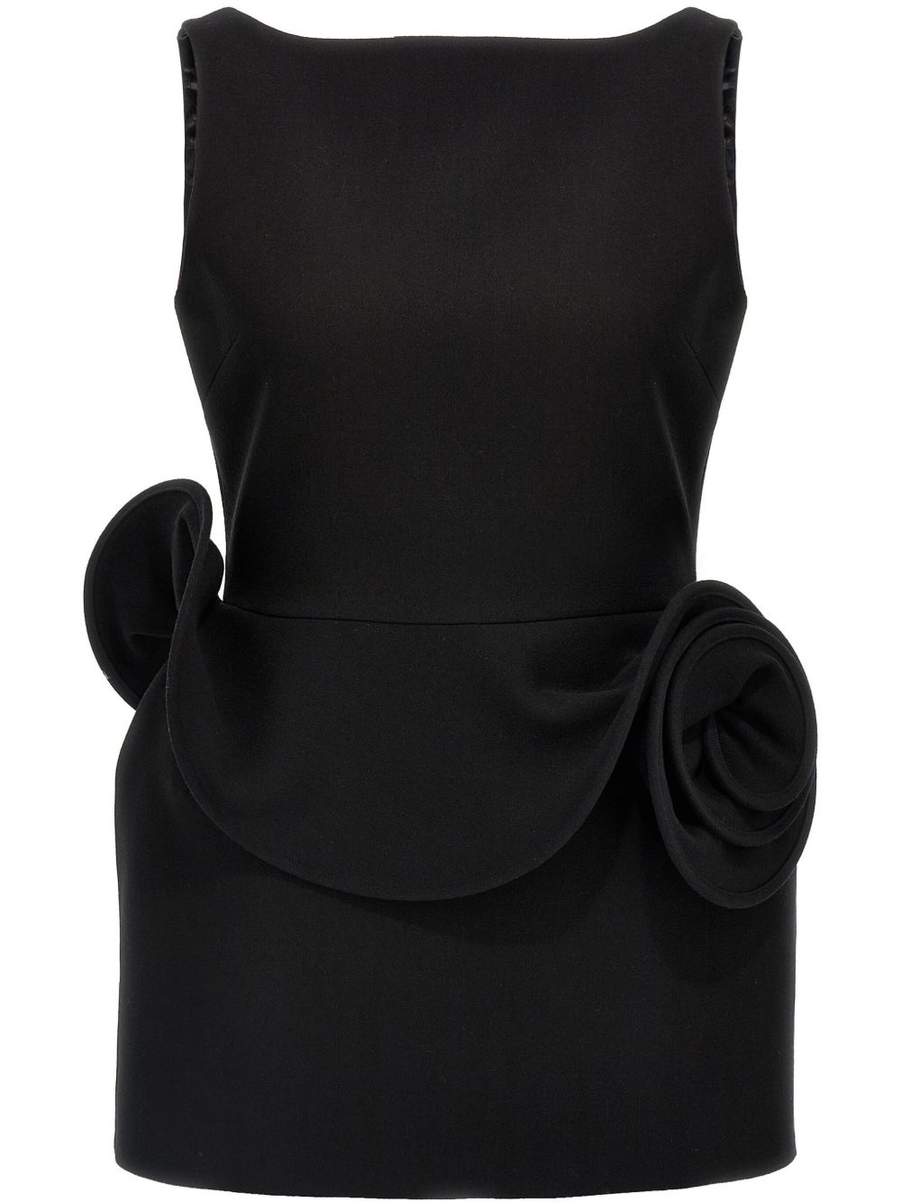 floral-appliqué sheath mini dress - 1
