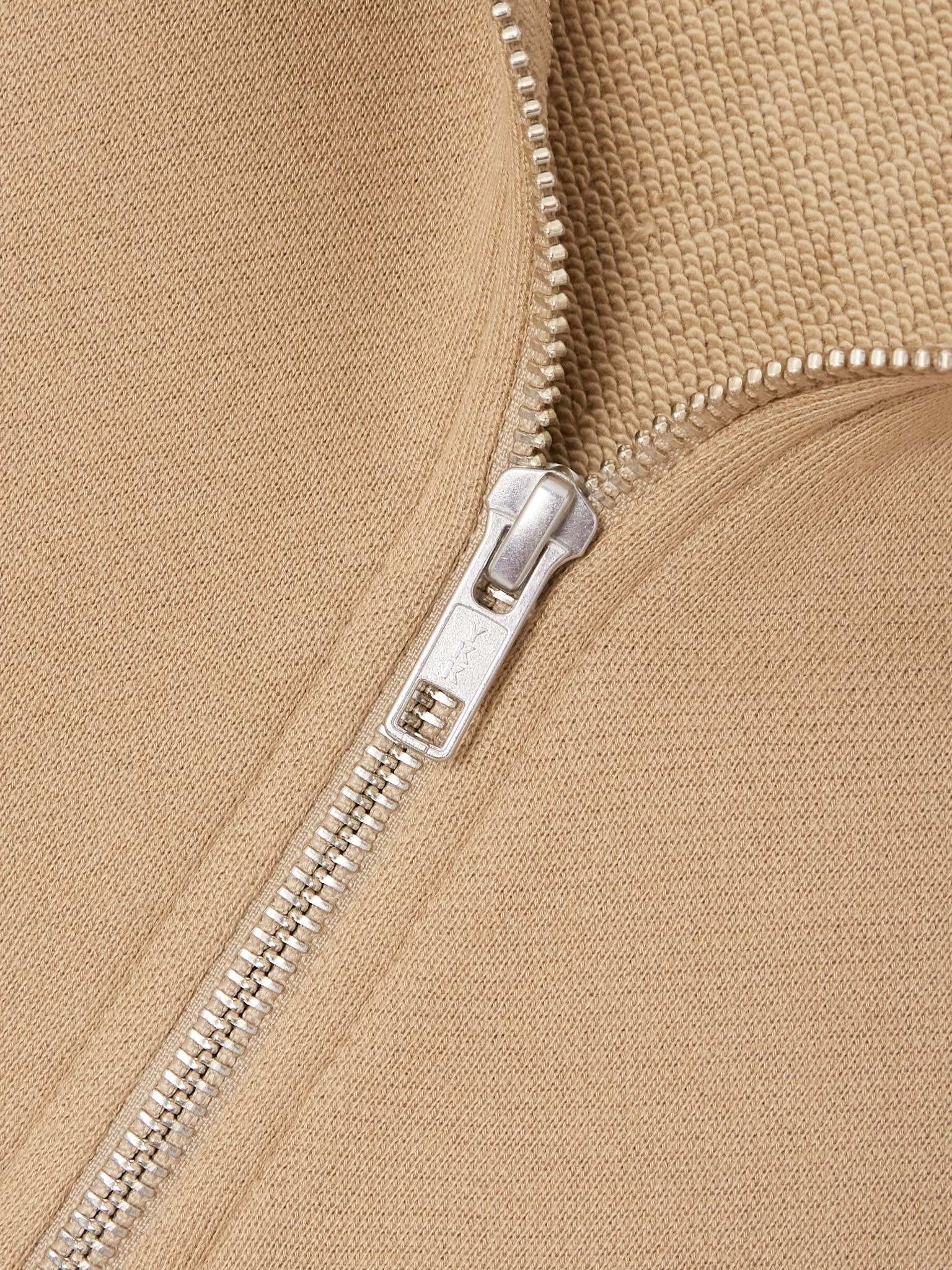 Cropped embroidered cotton and modal-blend jersey sweatshirt Taupe - 4