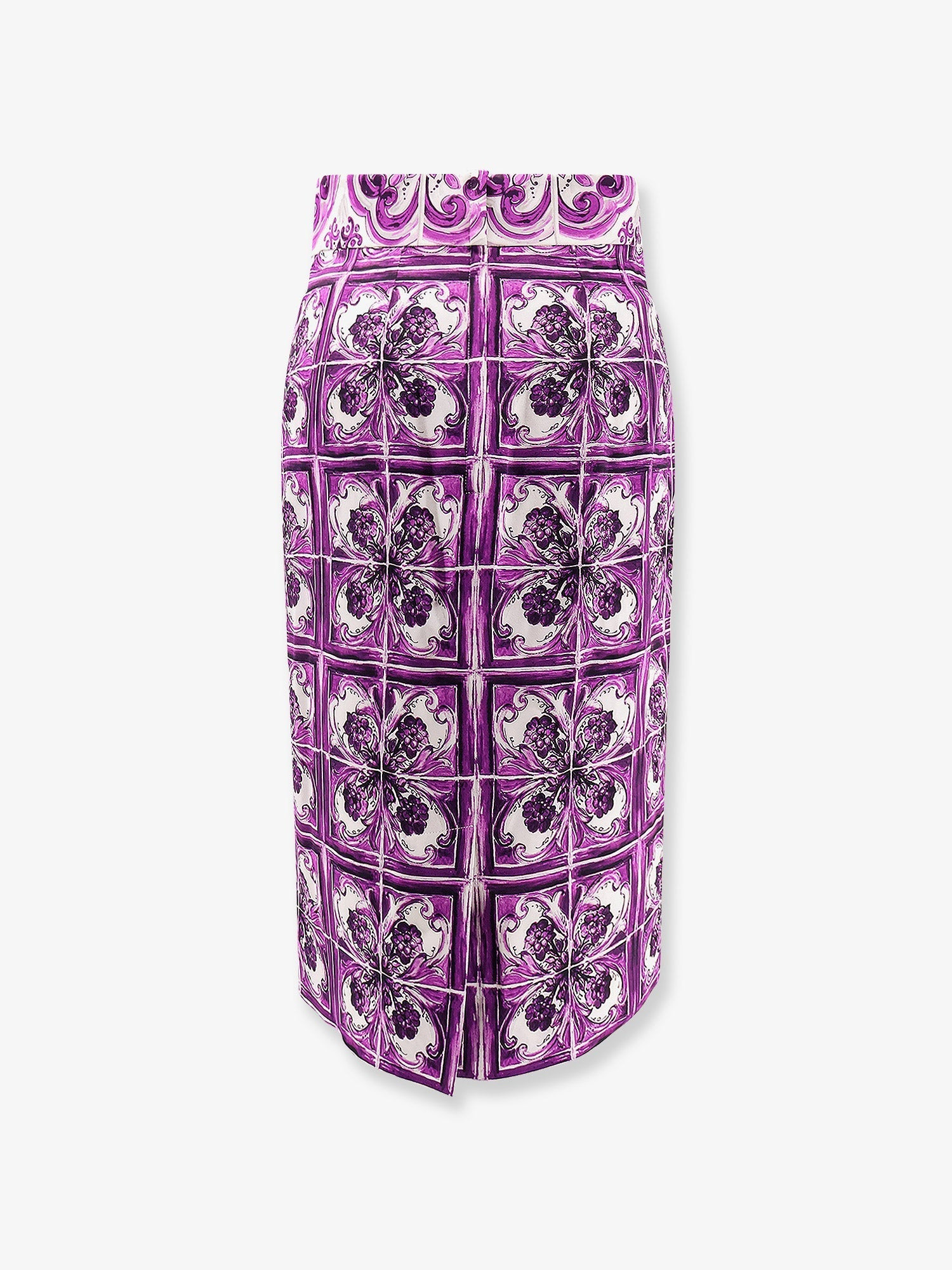 Dolce & Gabbana Women Maiolica Silk Pencil Skirt - 4