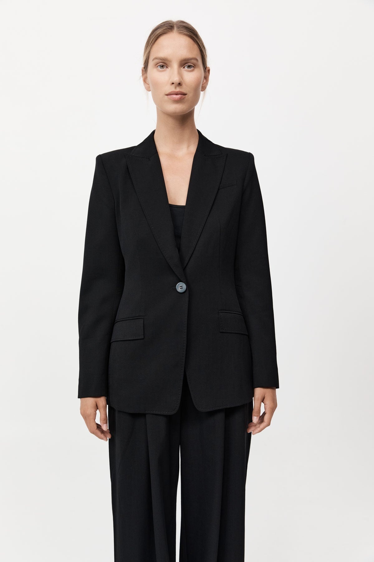 Slim Cut Out Blazer - Black - 2
