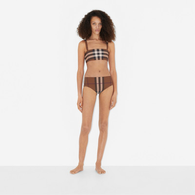 Burberry Check Stretch Nylon Square Neck Bikini outlook