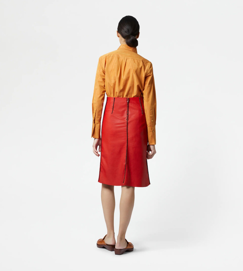LEATHER SKIRT - RED 3
