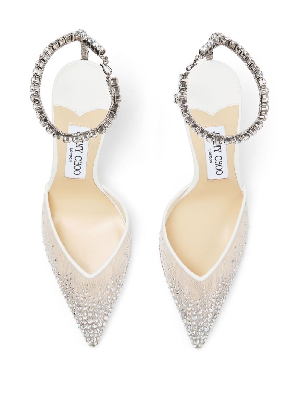 Saeda 100mm crystal-embellished pumps - 4