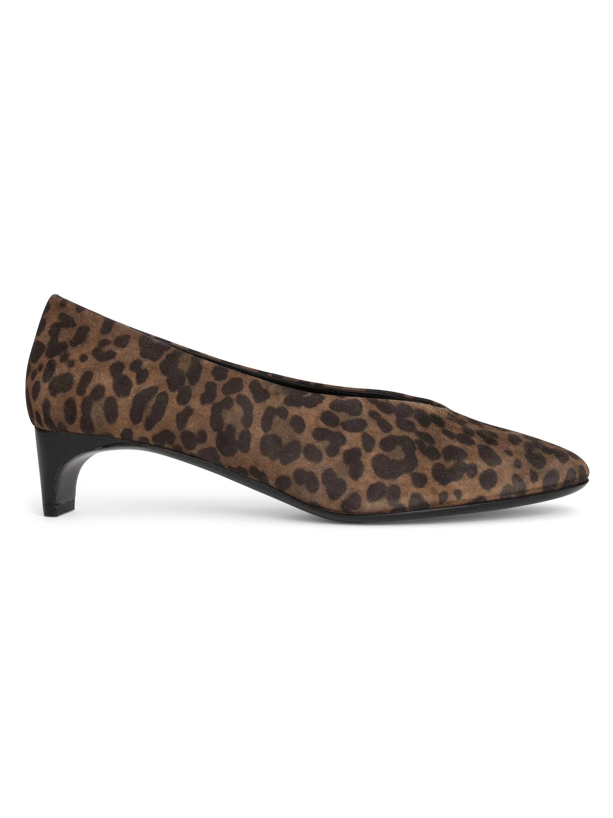 Women's Claude 35MM Leather Pumps - Printed Suede Kid Leopard - 1