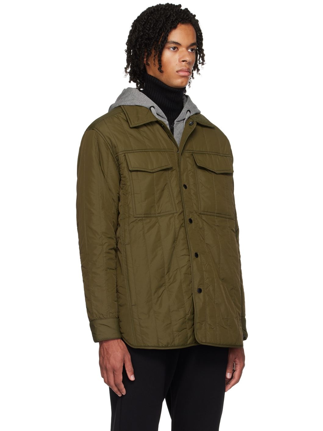 Khaki 'Black Label' Carlyle Quilted Jacket - 2