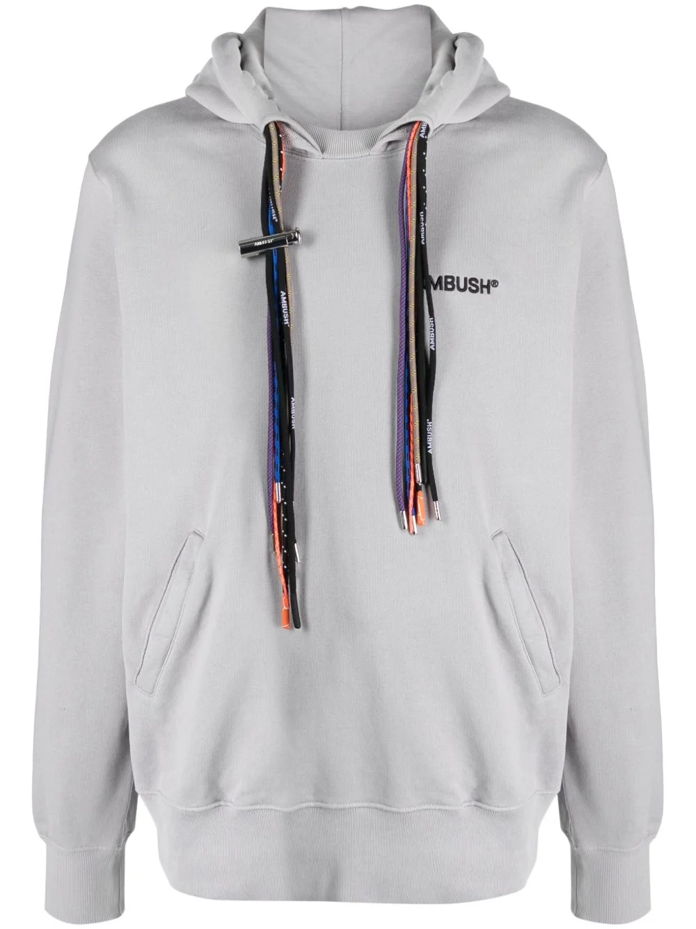 multicord-drawstring cotton hoodie - 1