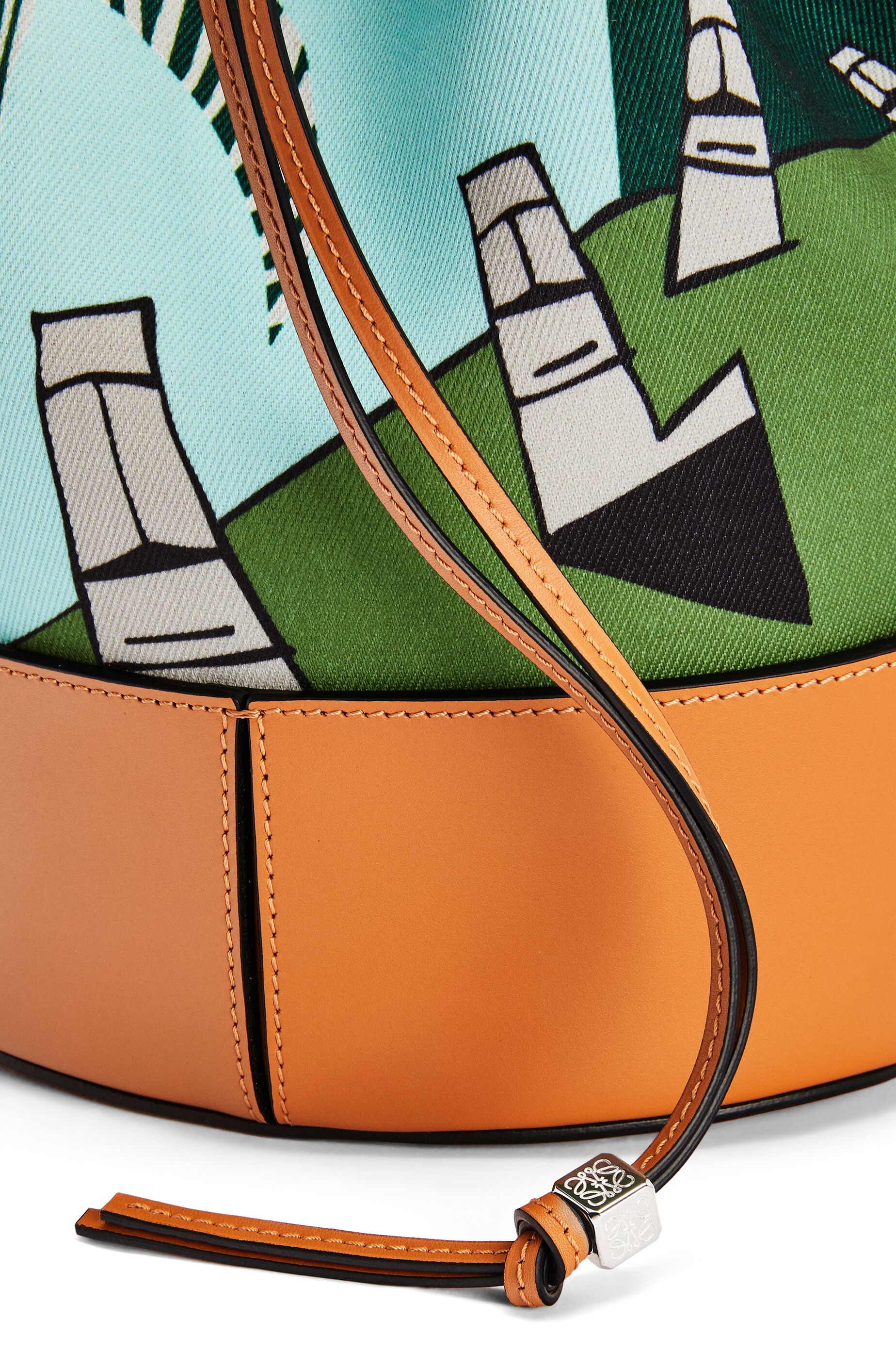 Easter Island Balloon bag in canvas and calfskin - 8