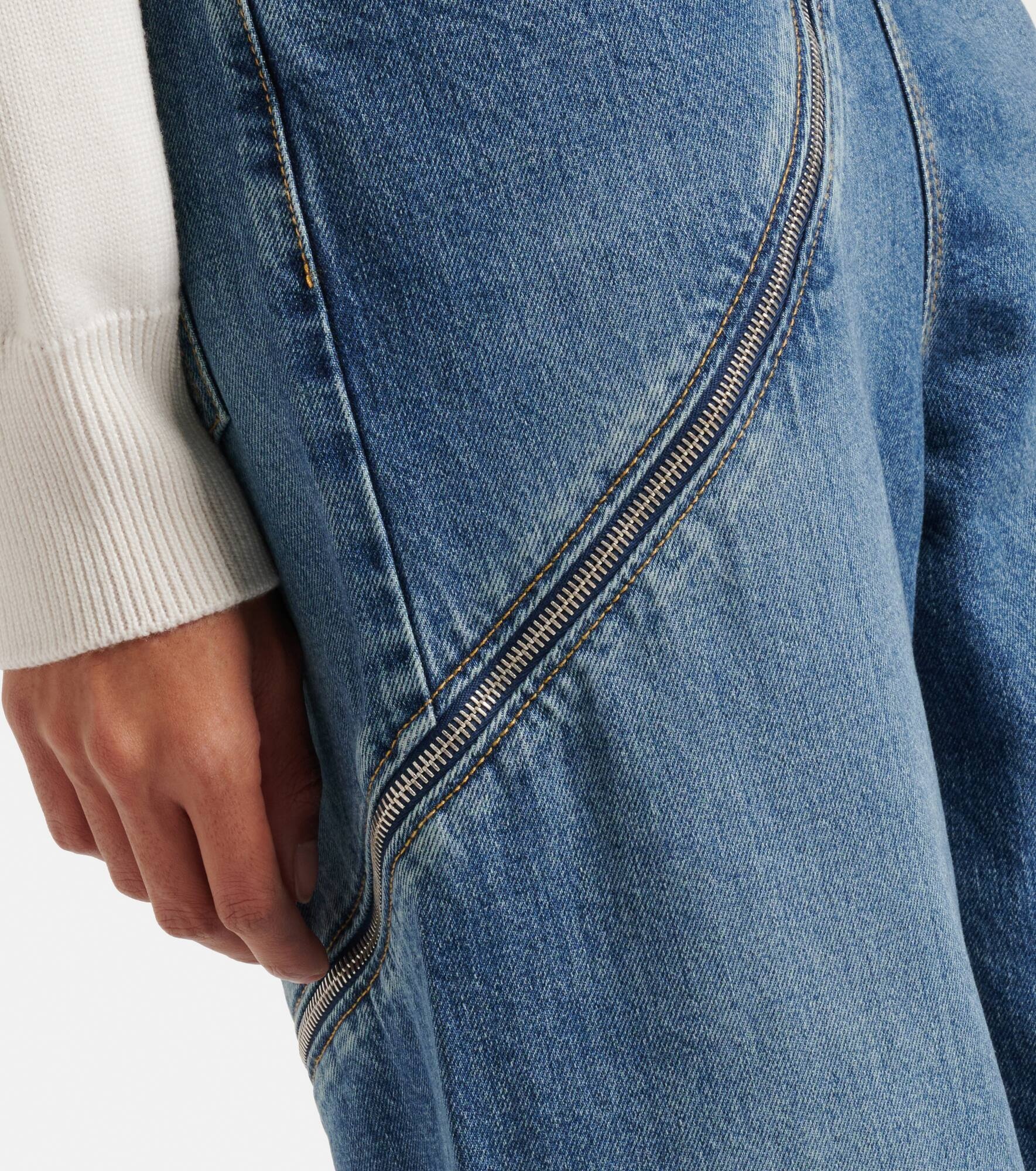 Zip-up wide-leg jeans - 5