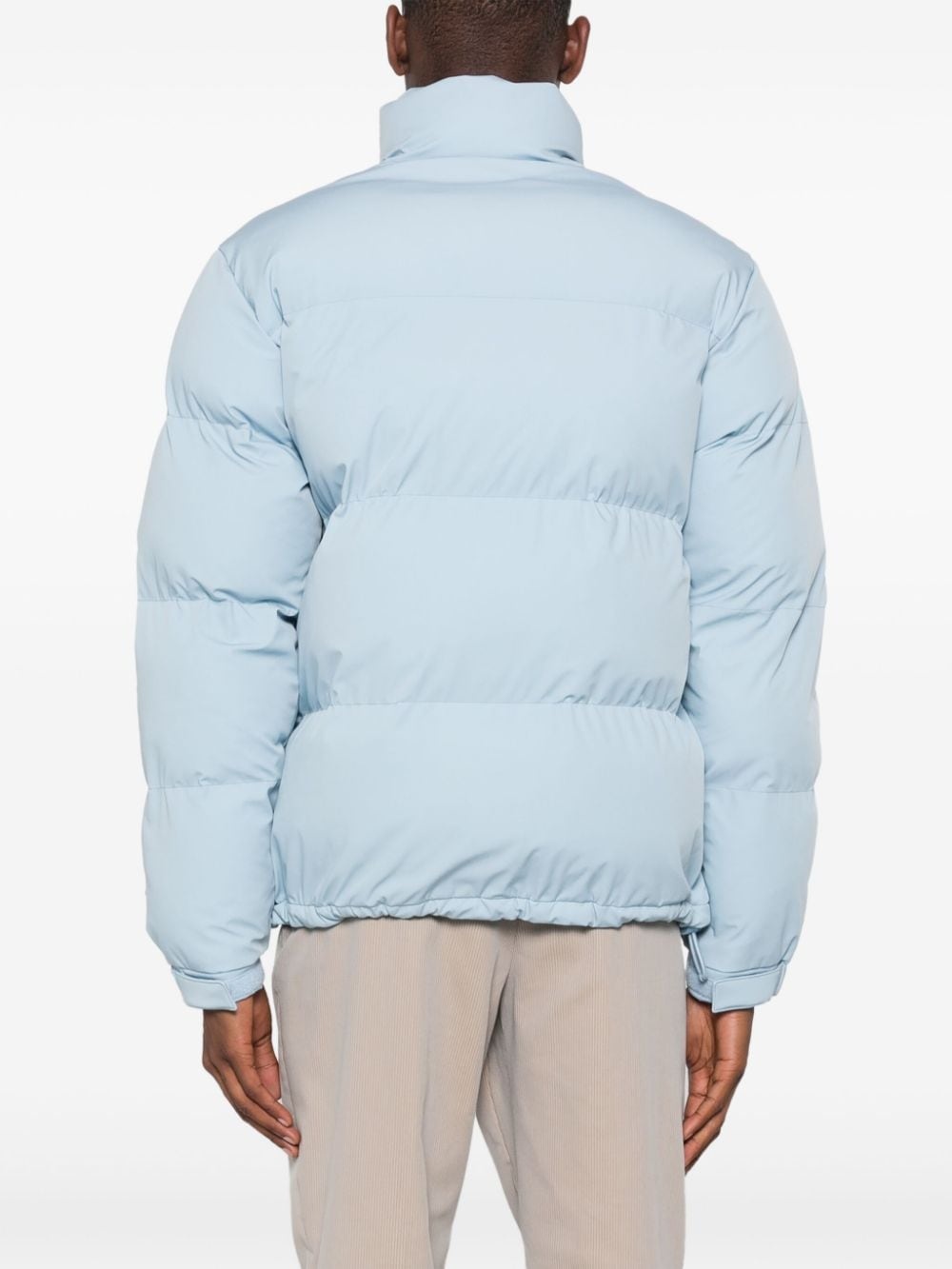logo-lettering puffer jacket - 4
