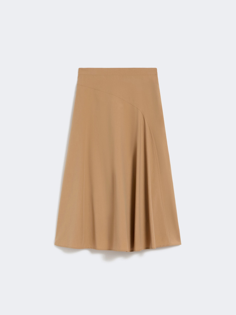 ZATTERA Cotton-poplin skirt - TOBACCO 1