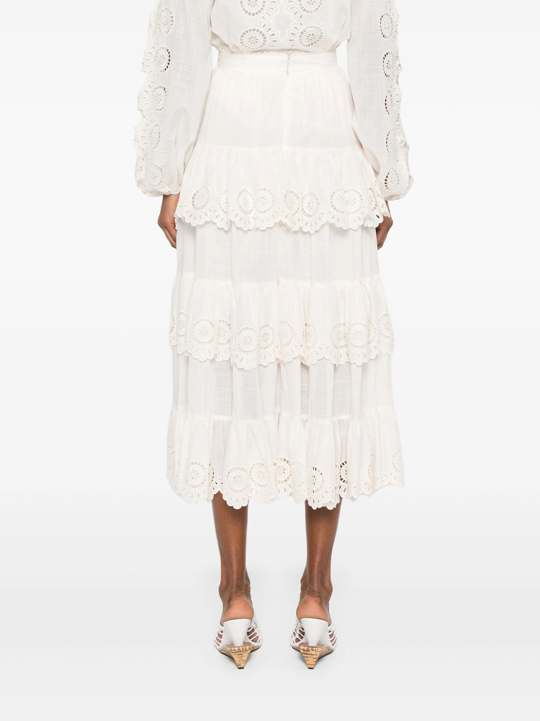 Lucky Embroidered Midi Skirt - 4