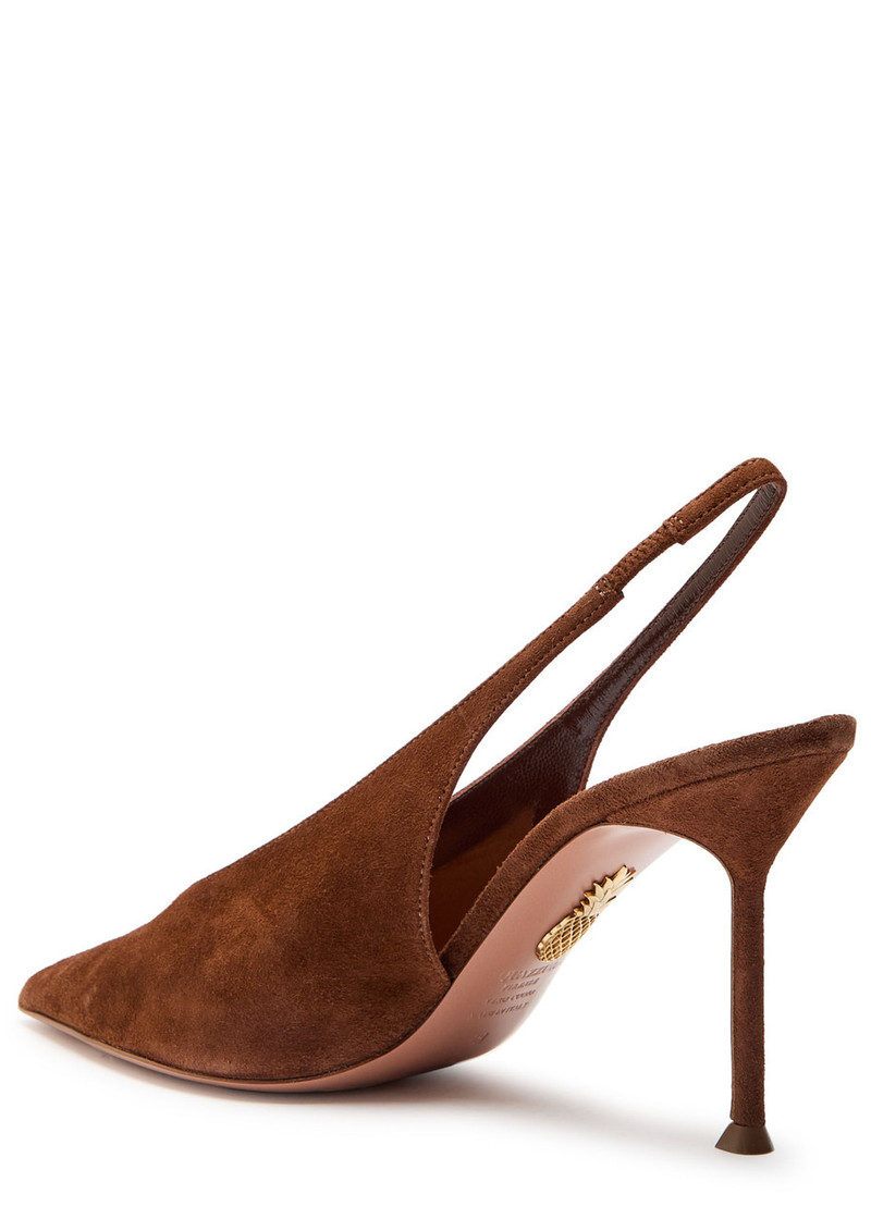 AQUAZZURA Aquazzura Voltaire 85 Suede Slingback Pumps outlook