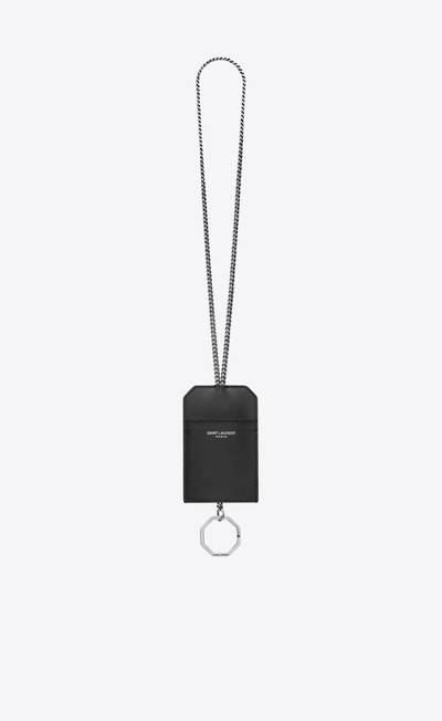 SAINT LAURENT saint laurent card case with chain in smooth leather outlook