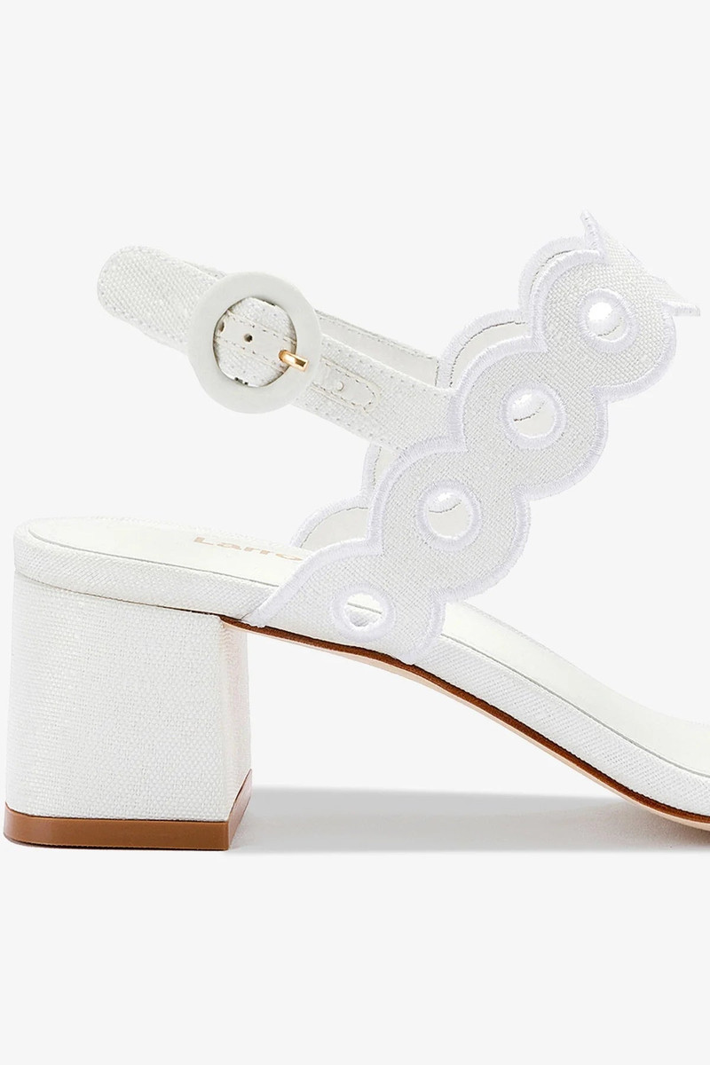 Florence Broderie Sandal In White Raffia 4
