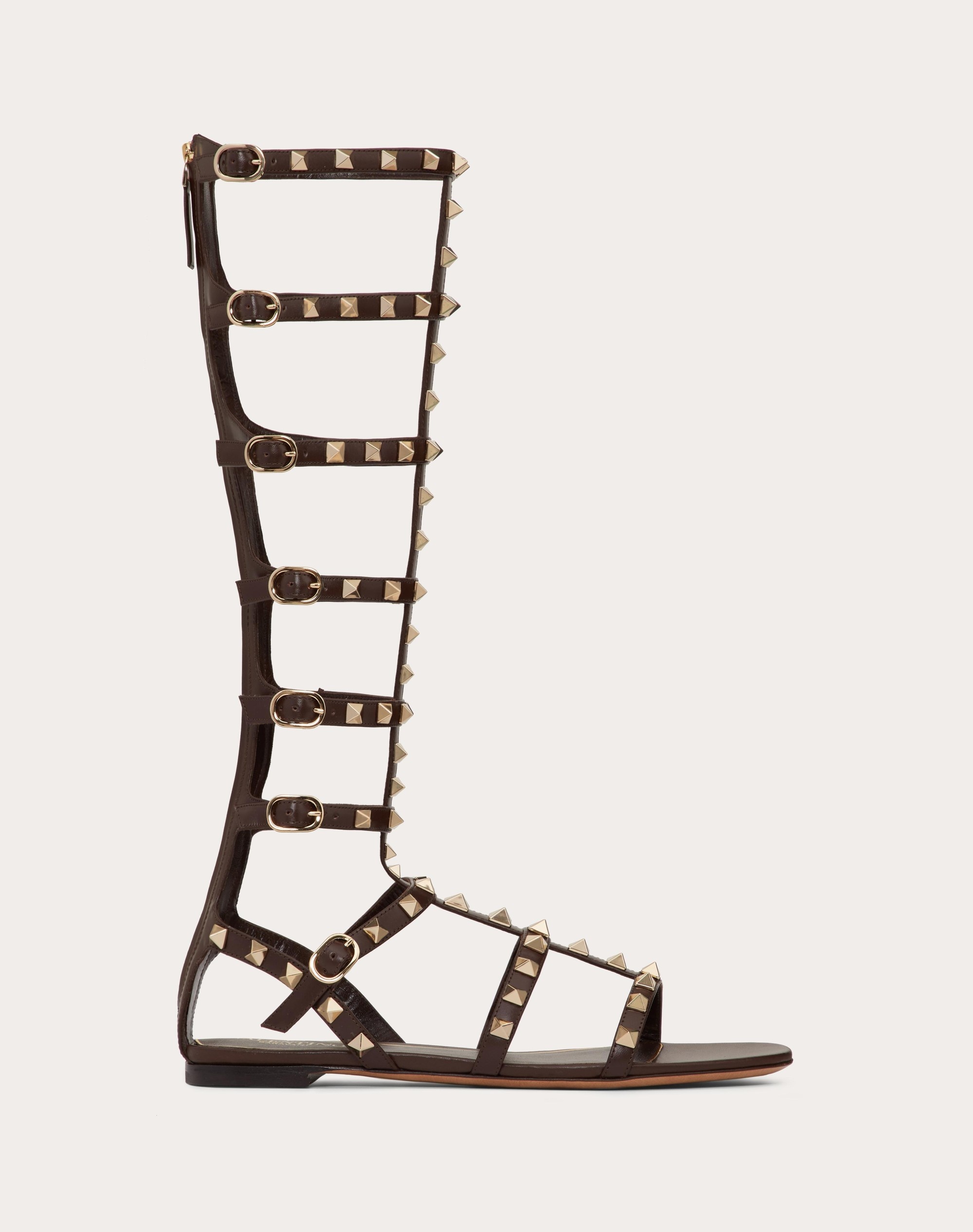 ROCKSTUD FLAT CALFSKIN SANDAL - 1