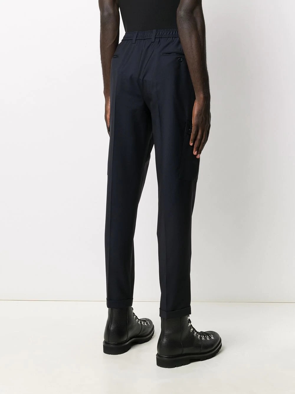 patch-pocket tapered trousers - 4