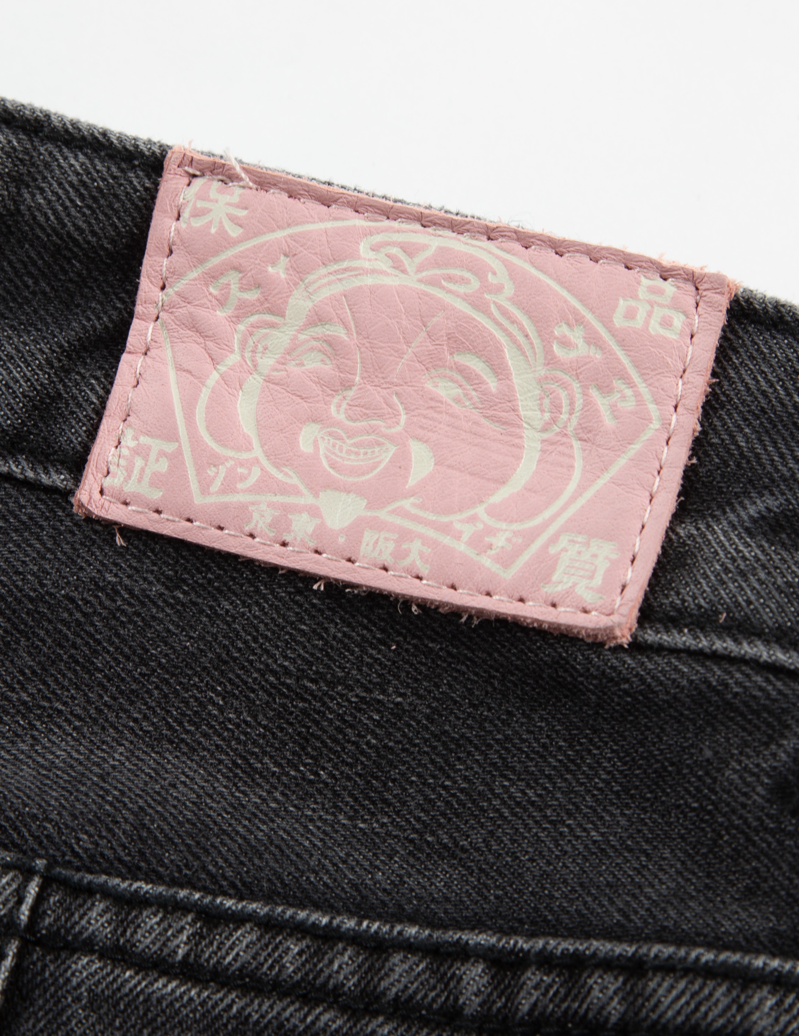 SEAGULL EMBROIDERY WITH LOGO-PATTERN POCKET WIDE-LEG DENIM JEANS - 10