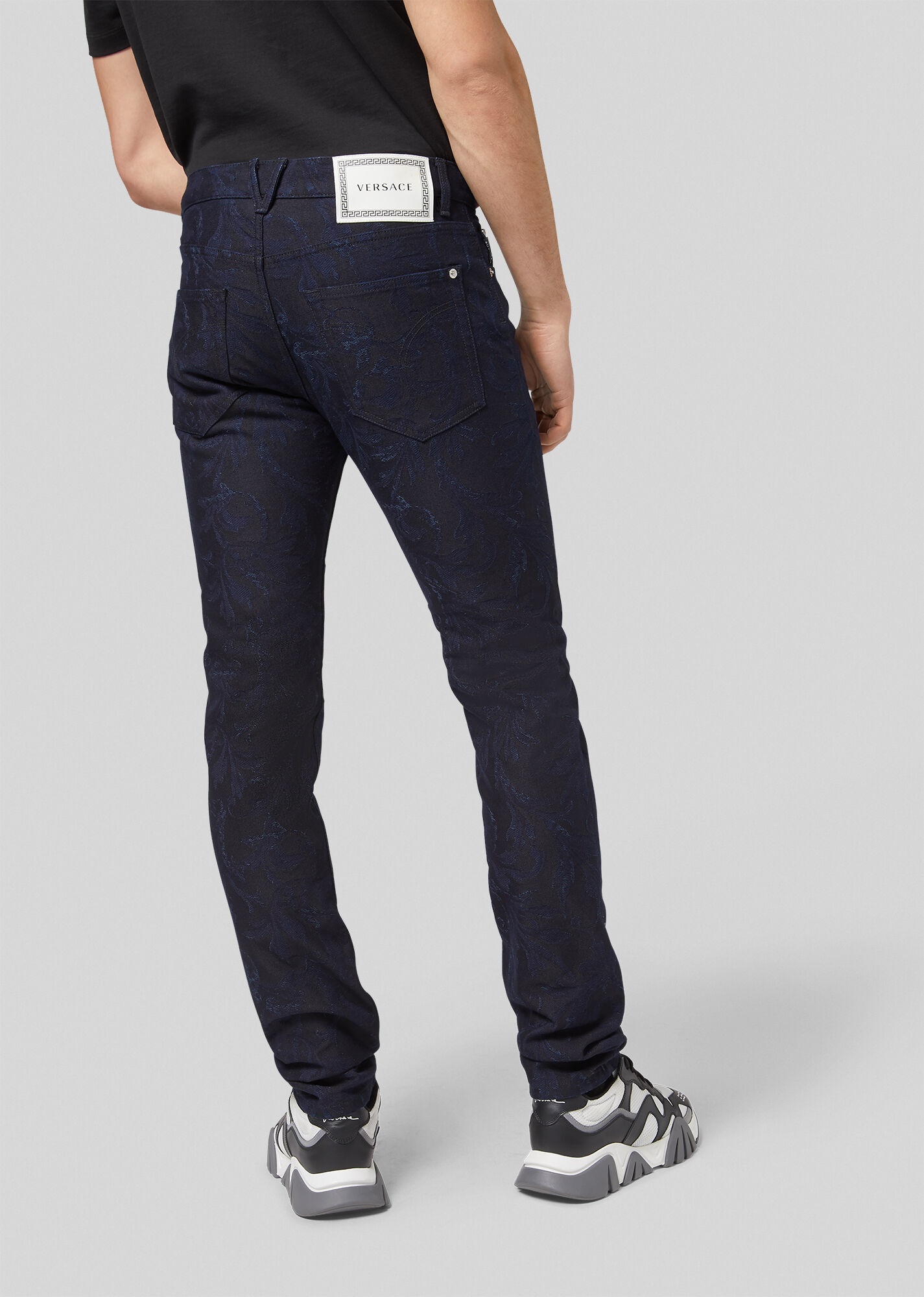 Barocco Pattern Jacquard Jeans - 3