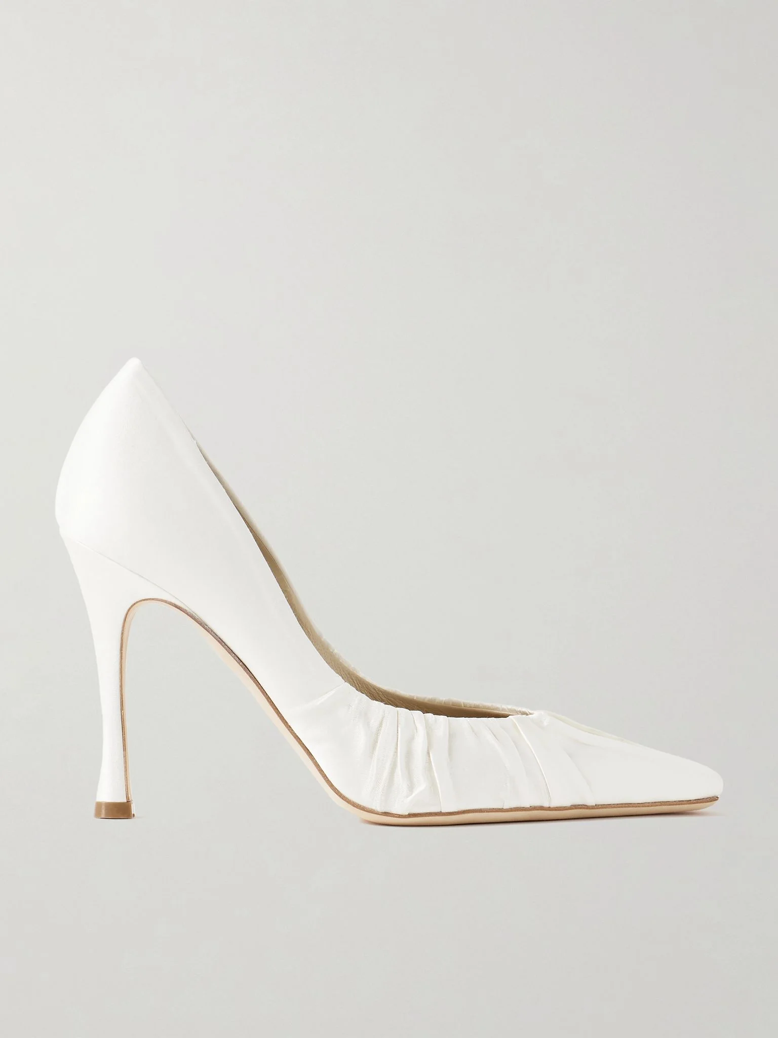 Nala ruched satin pumps Ivory - 1