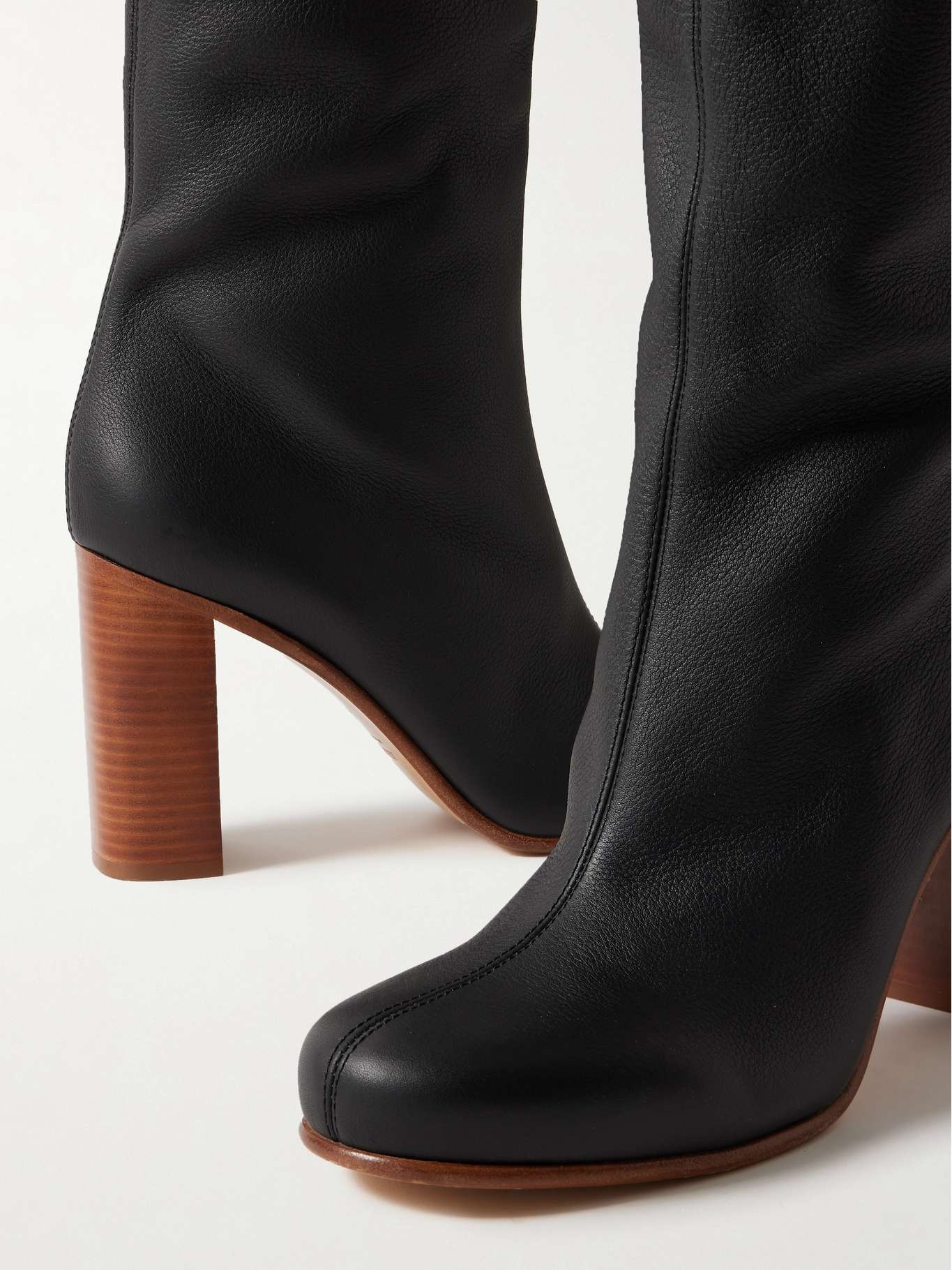 Willow textured-leather knee boots - 4