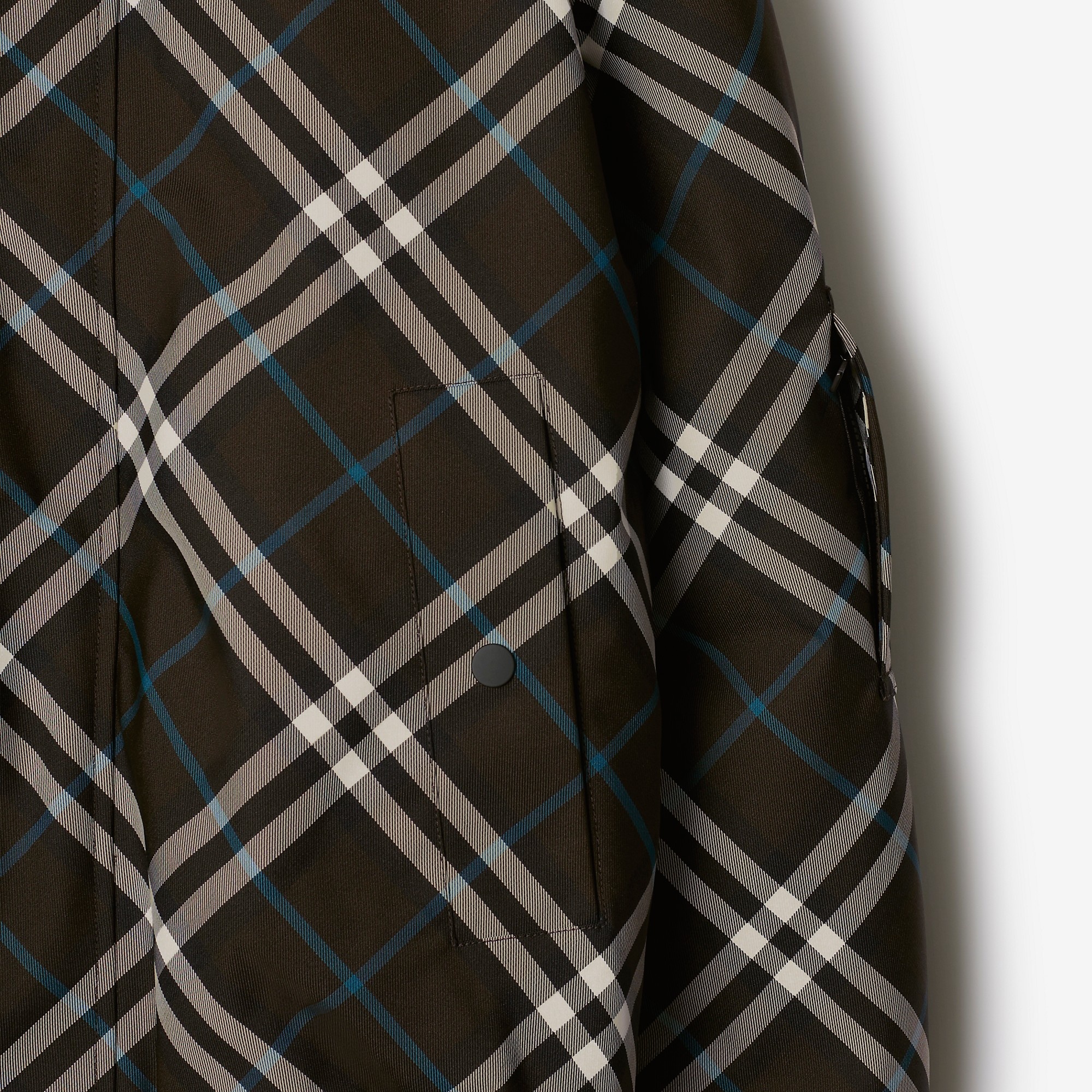 Faux Fur Trim Check Bomber Jacket - 6