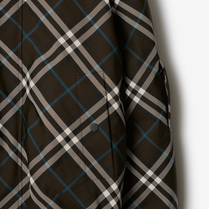 Faux Fur Trim Check Bomber Jacket 6