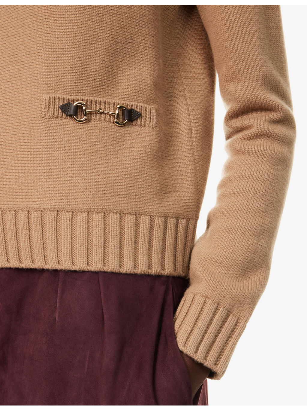 Horsebit-Embellished Wool and Cashmere-Blend Jumper - 5