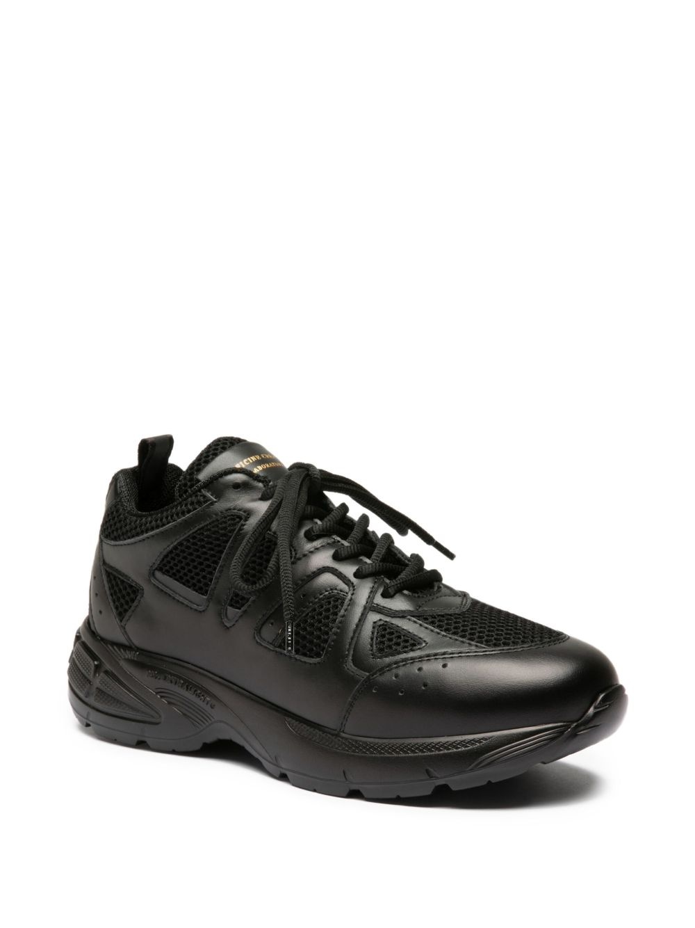mesh leather trainers - 2
