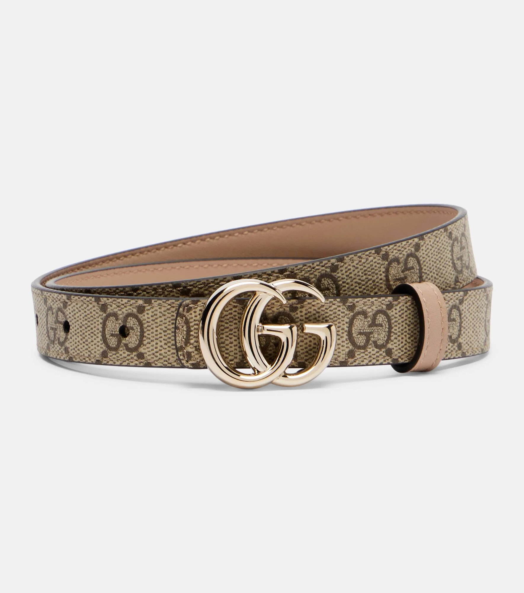 GG Marmont reversible canvas and leather belt - 1