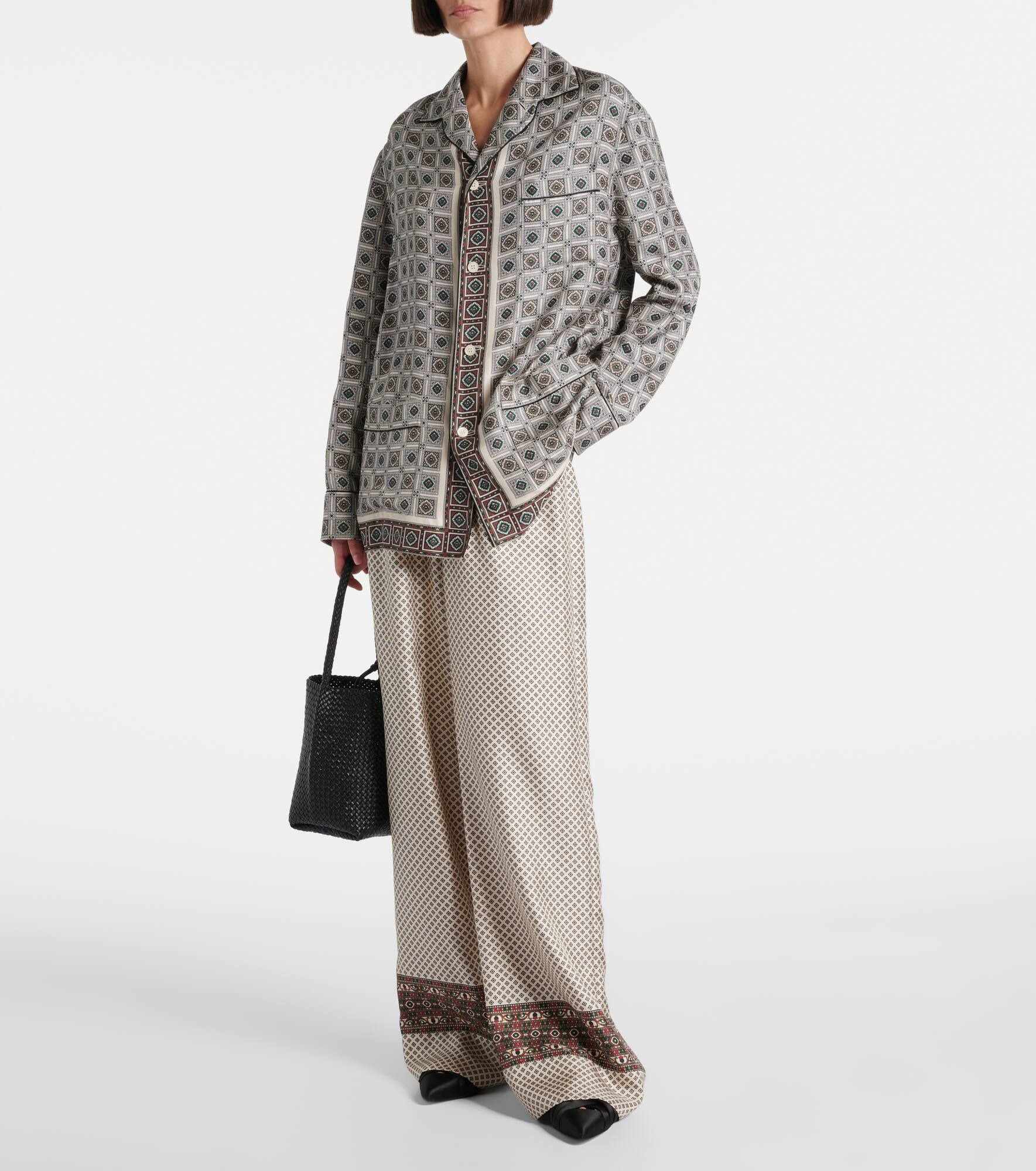 Valerio printed silk twill wide-leg pants - 2