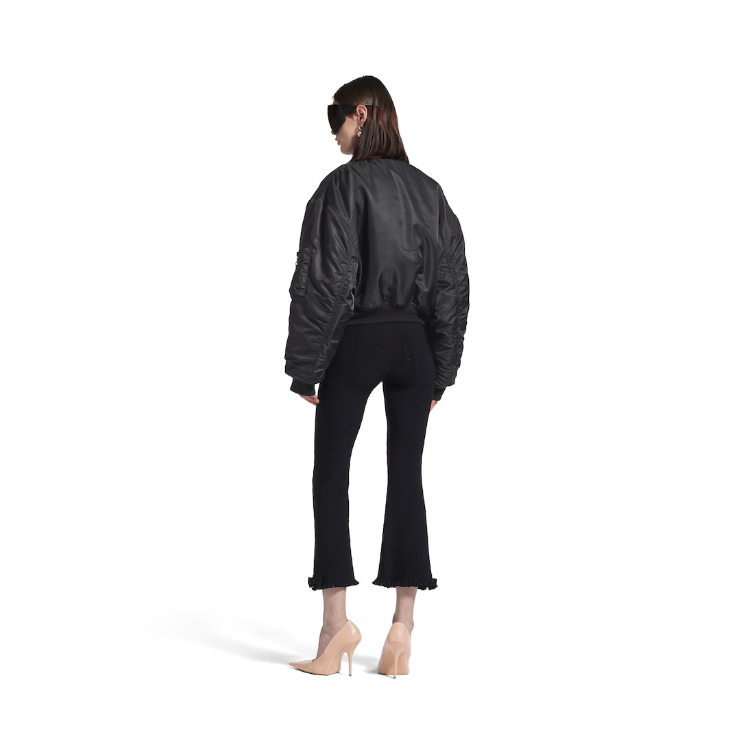 Women's Standard Bomber Jacket in Black - 4