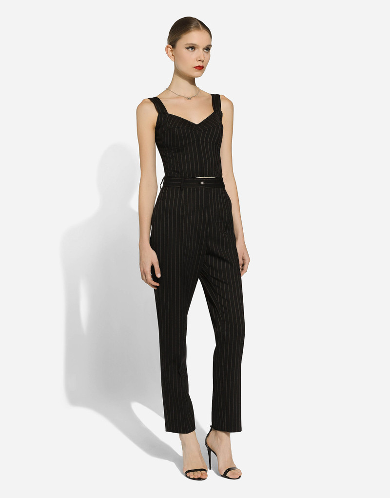 Pinstripe wool corset top 7
