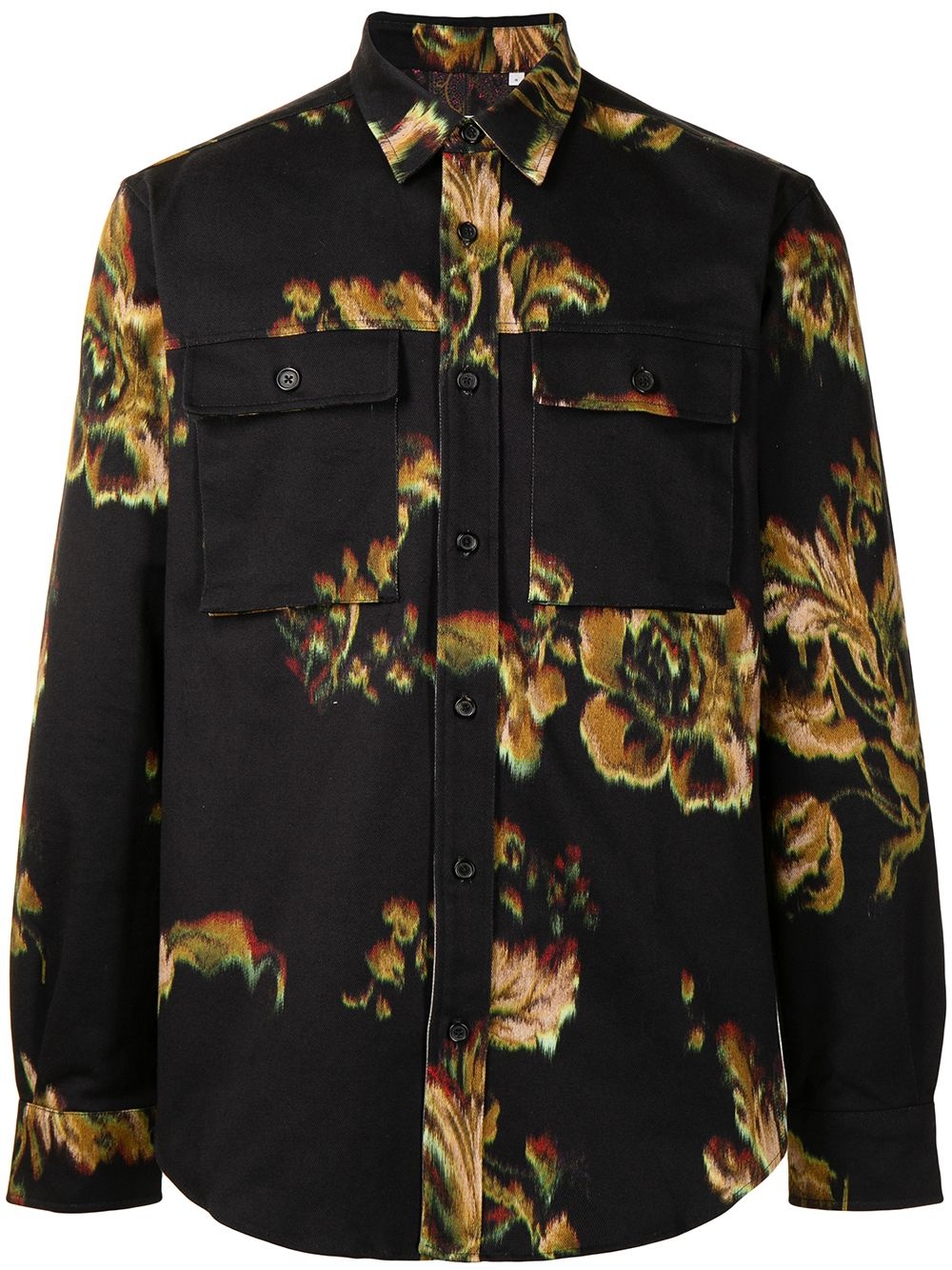 Disrupted Rose print patch-pocket shirt - 1