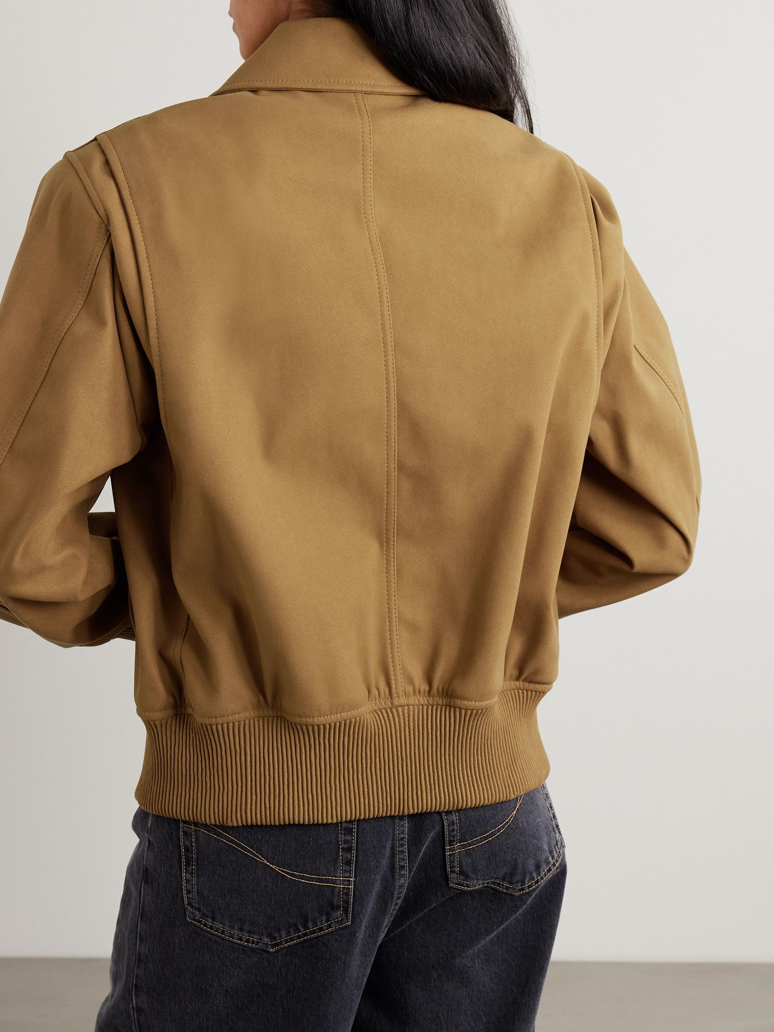 Oversized bomber jacket Tan - 4