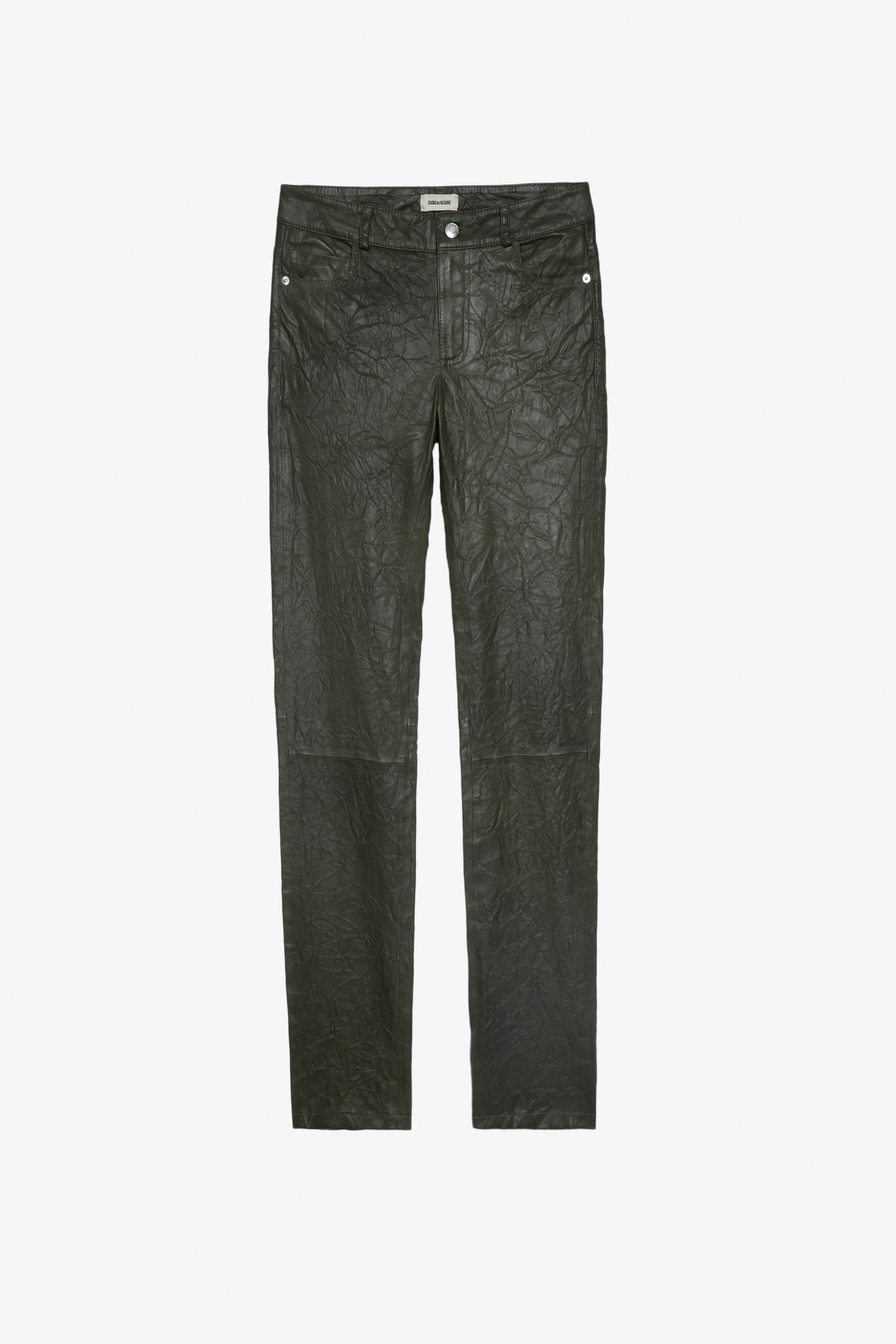 Phlame Crinkled Leather Pants - 1