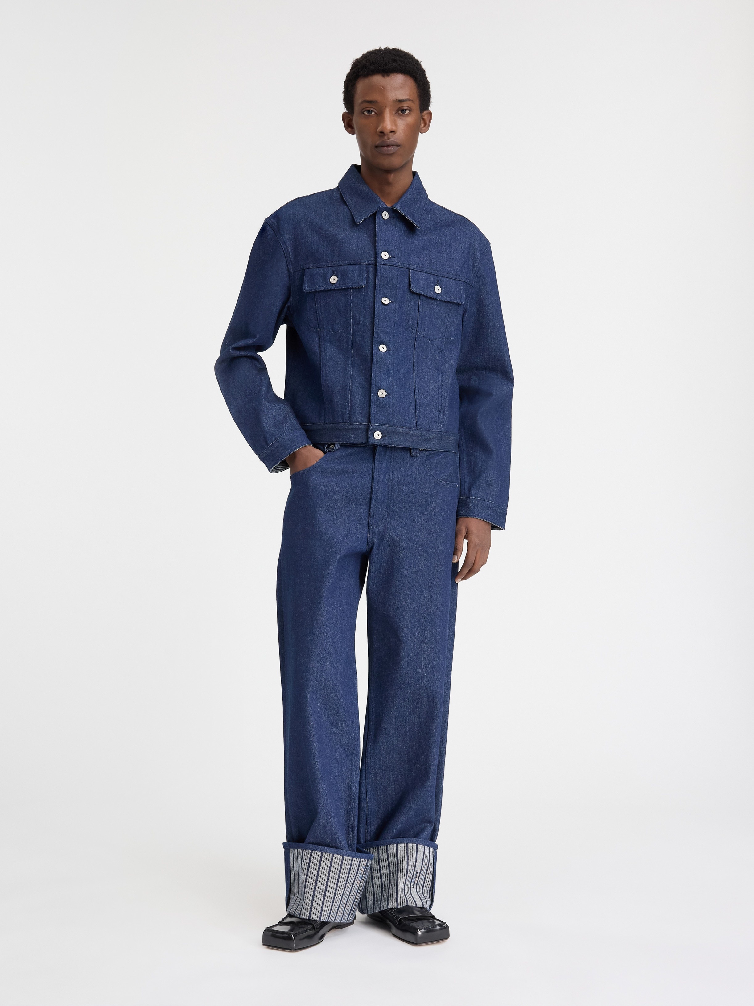 JACQUEMUS: Blue Les Sculptures 'La veste de-Nîmes' Denim
